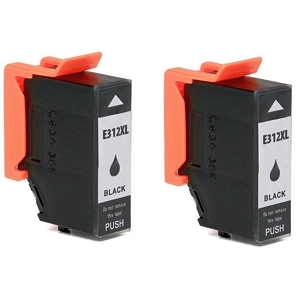 Compatible 2 Pack Epson T312XL T312XL120 Black  High Yield Ink Cartridge Expression Photo XP-8500 HD XP-15000